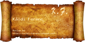 Káldi Ferenc névjegykártya